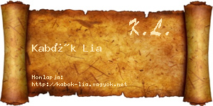 Kabók Lia névjegykártya